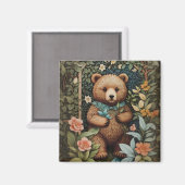 Niedlich Baby Brown Bear William Morris Inspiriert Magnet (Vorderseite/Rückseite)