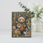 Niedlich Baby Brown Bear William Morris Inspiriert Postkarte (Stehend Vorderseite)