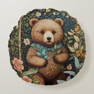 Niedlich Baby Brown Bear William Morris Inspiriert Rundes Kissen