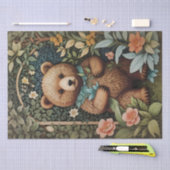 Niedlich Baby Brown Bear William Morris Inspiriert Seidenpapier (Handwerk)