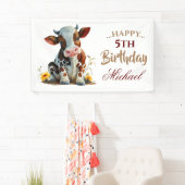 Niedlich Baby Brown Cow Banner (Insitu)
