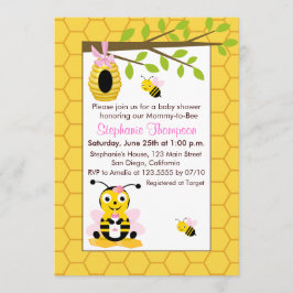 Niedlich Baby Bumblebee Girl Baby Shower Einladung