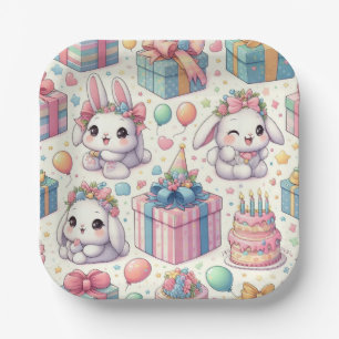 Niedlich Baby Bunnies Geburtstagsparty Teller