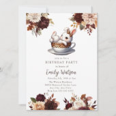 Niedlich Baby Bunny | Birthday Tee Party Einladung (Vorderseite)