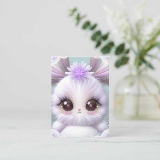 Niedlich Baby Bunny Graphic Telefonnummerkarte (Stehend Vorderseite)