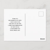 Niedlich Baby Bunny in einem Herzblanket Vielen Da Postkarte (Rückseite)