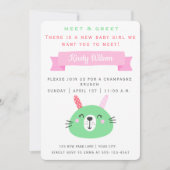 Niedlich Baby Bunny | Meet & Greet New Baby Einladung (Vorderseite)