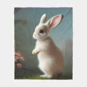 Niedlich Baby Bunny Portrait Fleecedecke (Vorderseite)