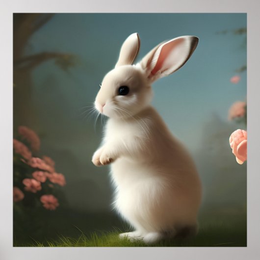 Niedlich Baby Bunny Portrait Poster (Vorne)