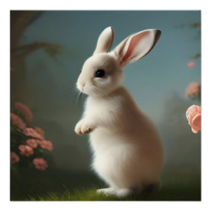 Niedlich Baby Bunny Portrait Poster