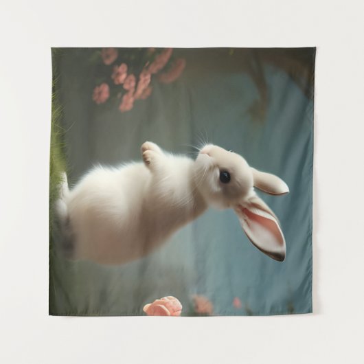 Niedlich Baby Bunny Portrait Wandteppich (Vorderseite (Horizontal))