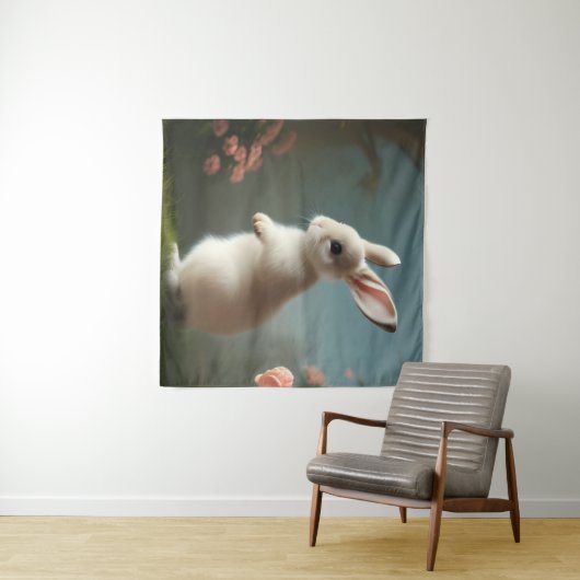 Niedlich Baby Bunny Portrait Wandteppich (Beispiel (Horizontal))