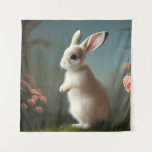 Niedlich Baby Bunny Portrait Wandteppich