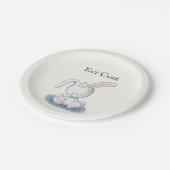 Niedlich Baby Bunny Rabbit mit Blue Bow Krawatte E Pappteller (Schrägansicht)