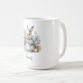 Niedlich Baby Bunny Spring Blumen Osterfest Kaffeetasse (VorderseiteRechts)