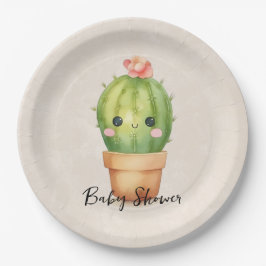 Niedlich Baby Cactus succulent Baby Shower Pappteller