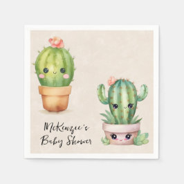 Niedlich Baby Cactus succulent Baby Shower Serviette