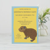 Niedlich Baby Capybara Illustration Party Einladung (Stehend Vorderseite)