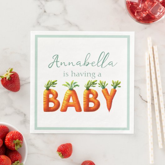 Niedlich Baby Carrots Spring Baby Dusche Serviette (Beispiel)