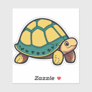 Niedlich Baby Cartoon Character Turtle Aufkleber