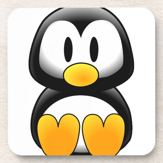Niedlich Baby Cartoon Penguin Getränkeuntersetzer (Vorderseite)
