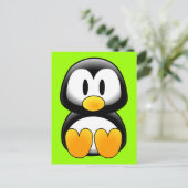 Niedlich Baby Cartoon Penguin Postkarte (Stehend Vorderseite)