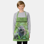 Niedlich Baby Cedar Waxwing Bird Personalisiert Schürze (Getragen)
