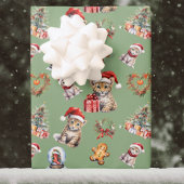 Niedlich Baby Cheetah Big Cat Weihnachts Safari Fa Geschenkpapier Set