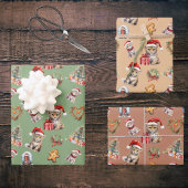 Niedlich Baby Cheetah Big Cat Weihnachts Safari Fa Geschenkpapier Set