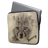 Niedlich Baby Cheetah Notebook-Ärmel Laptopschutzhülle (Vorderseite Links)