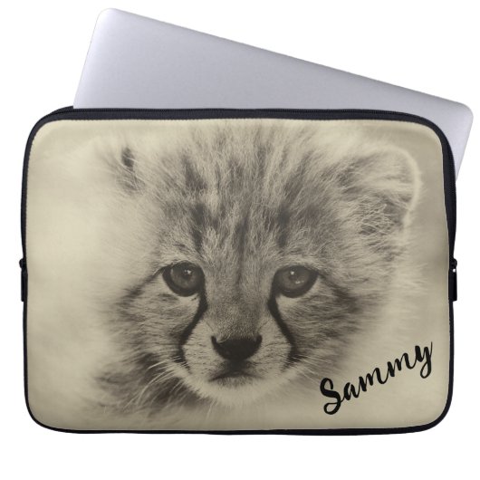 Niedlich Baby Cheetah Notebook-Ärmel Laptopschutzhülle (Vorderseite)