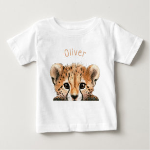 Niedlich Baby Cheetah Personalisiert Baby T-shirt