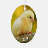 Niedlich Baby Chick Ornament Aus Metall (Vorderseite Rechts)