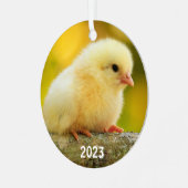Niedlich Baby Chick Ornament Aus Metall (Vorderseite links)