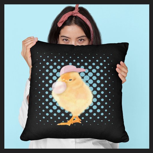 Niedlich Baby Chick Pink Bubblegum Kissen
