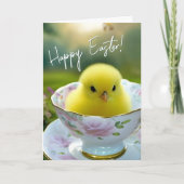 Niedlich Baby Chick Vintag Osterfest Landteezine P Karte (Vorderseite)
