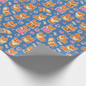 Niedlich Baby Corgi Dog Muster Geschenkpapier (Ecke)