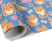 Niedlich Baby Corgi Dog Muster Geschenkpapier (Rolleneckpunkt)