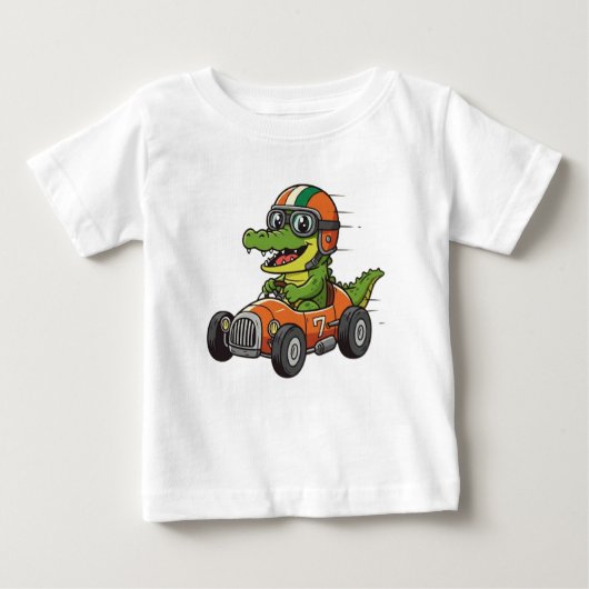 NIEDLICH BABY CROC RACE CAR TREIBER BABY T-SHIRT (Vorderseite)