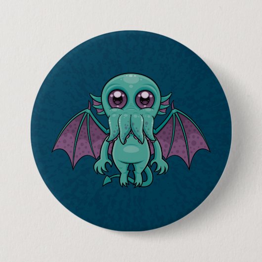 Niedlich Baby Cthulhu Monster Button (Vorderseite)