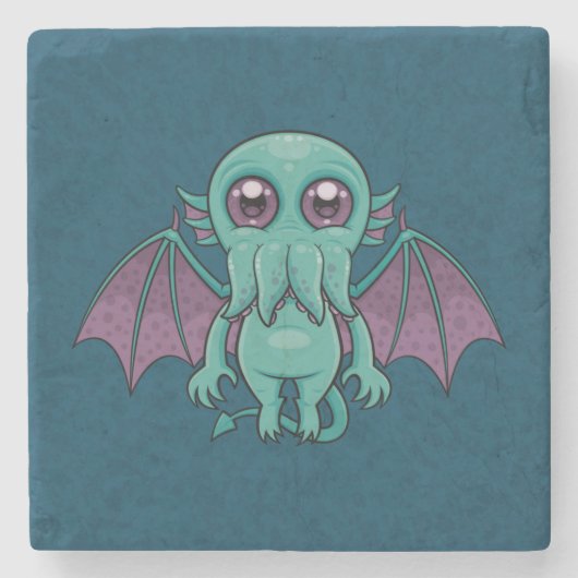 Niedlich Baby Cthulhu Monster Steinuntersetzer (Vorderseite)