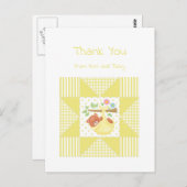 Niedlich Baby Danke, dass ihr ein gelbes Bärenmust Postkarte (Vorne/Hinten)