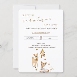 Niedlich Baby Deer Baby Dusche Einladung