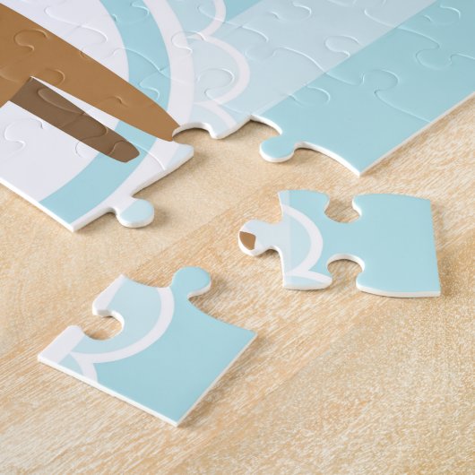 Niedlich Baby Deer Blue Puzzle (Seite)