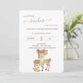 Niedlich Baby Deer Blume Kinderdusche Einladung (Stehend Vorderseite)