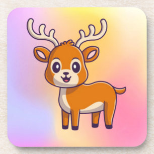 Niedlich Baby Deer Cartoon-23501 Getränkeuntersetzer