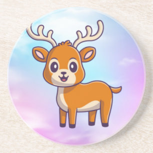 Niedlich Baby Deer Cartoon-23501 Getränkeuntersetzer