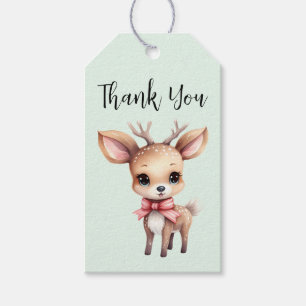 Niedlich Baby Deer Cartoon Illustration Vielen Dan Geschenkanhänger