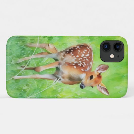 Niedlich Baby Deer Fawn Wild Animal Art Phone Case (Rückseite (Horizontal))