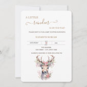 Niedlich Baby Deer Holly Berry Babydusche Einladung (Vorderseite)